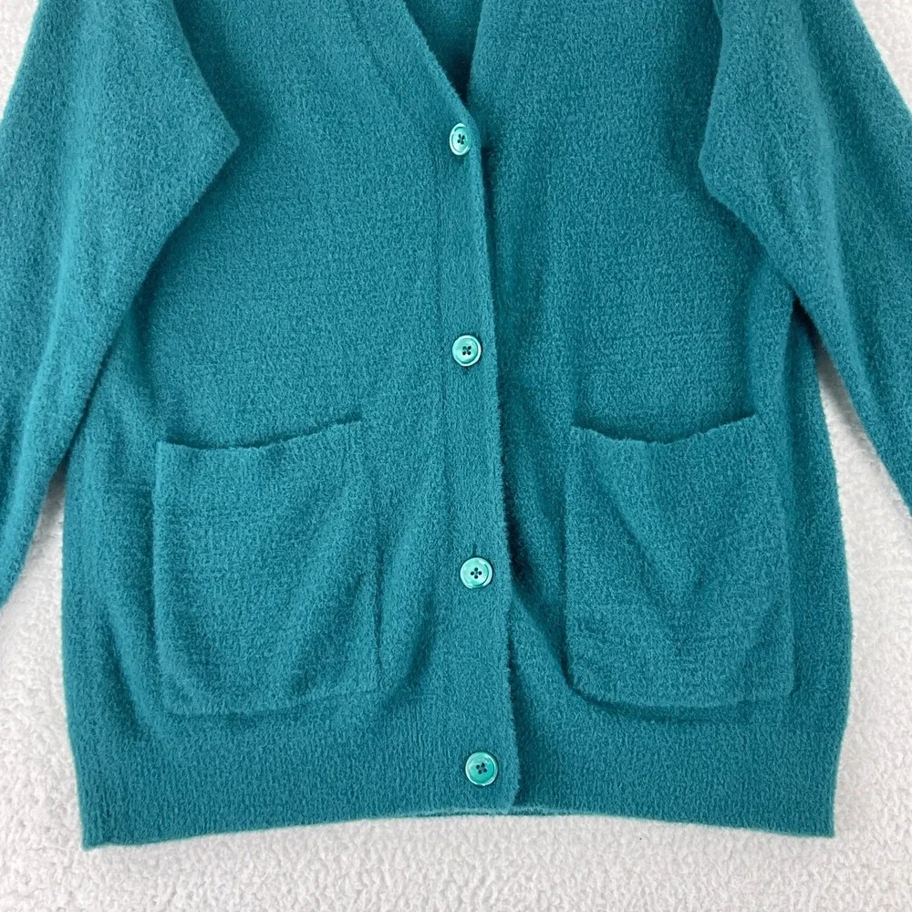 Wilfred Free Cardigan Womens Size XS Green Oversized Fuzzy Knit Long Sleeve Soft